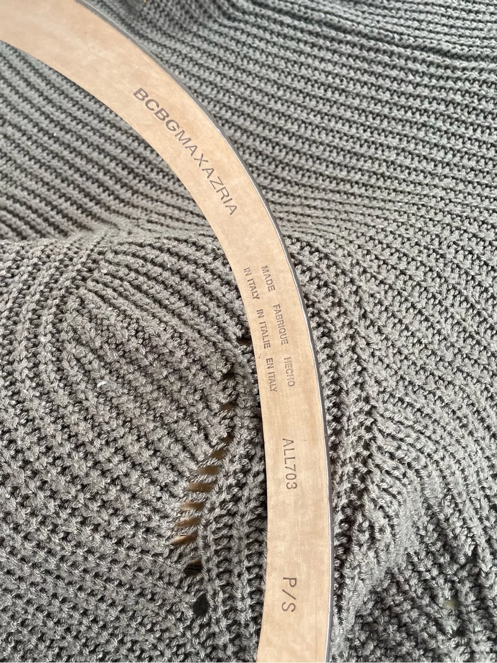 BCBGMAXAZRIA Orange Crocodile-Embossed Leather Belt, Size P/S